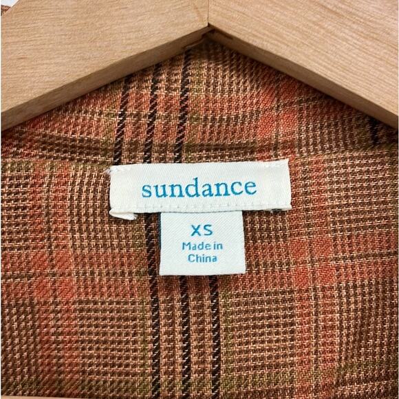 Sundance Edson Hill Plaid Linen Blazer Floral Rustic Autumnal Pockets Blazer XS - Picture 5 of 12